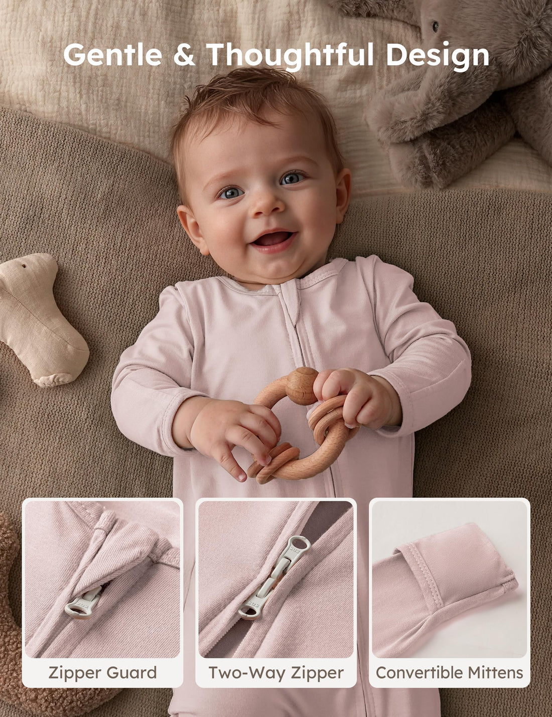 Yoofoss Rayon Made From Bamboo Baby Pajamas 3pcs Newborn Sleepers For Boy Girl Clothes, 0-3 3-6 6-9 Months Footed Pjs