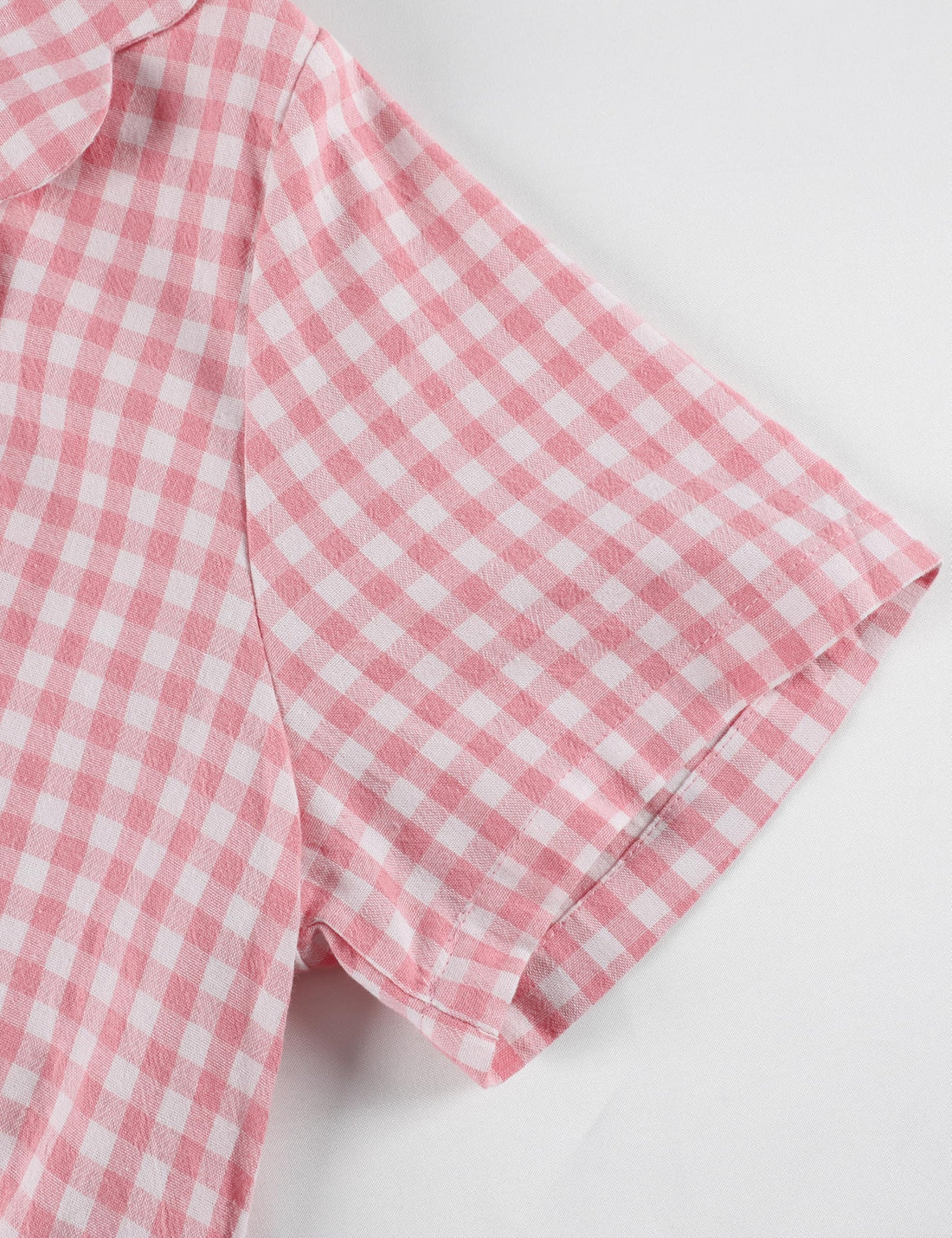 Tanming Womens Gingham 2 Piece Pajamas Sets Puff Sleeve Babydoll Shirt Ruffle Pants Pj Lounge Set Sleepwear WEBE CLOTHING