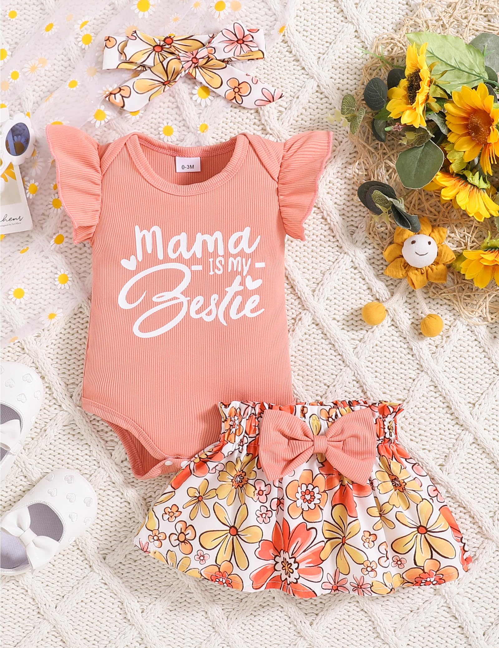 Newborn Infant Clothes Baby Girl Dress Summer Toddler Outfit Cute Girl Romper Skirt Set+Headband WEBE CLOTHING