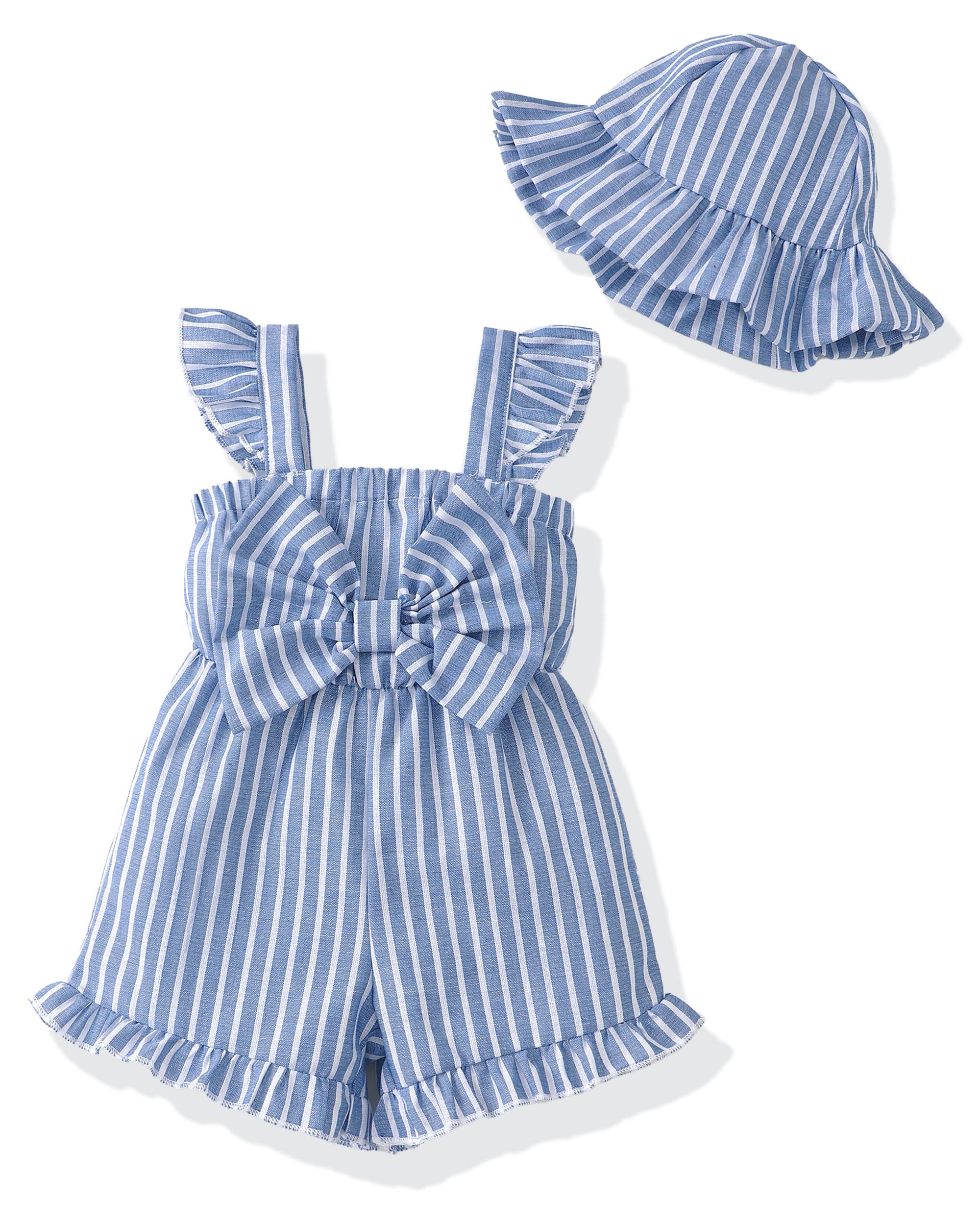XUANHAO Baby Girl Clothes Summer Romper Outfits for Girls Cute Infant Toddler One-Piece Jumpsuit Ruffle Shorts Sets 6M-3Y WEBE CLOTHING