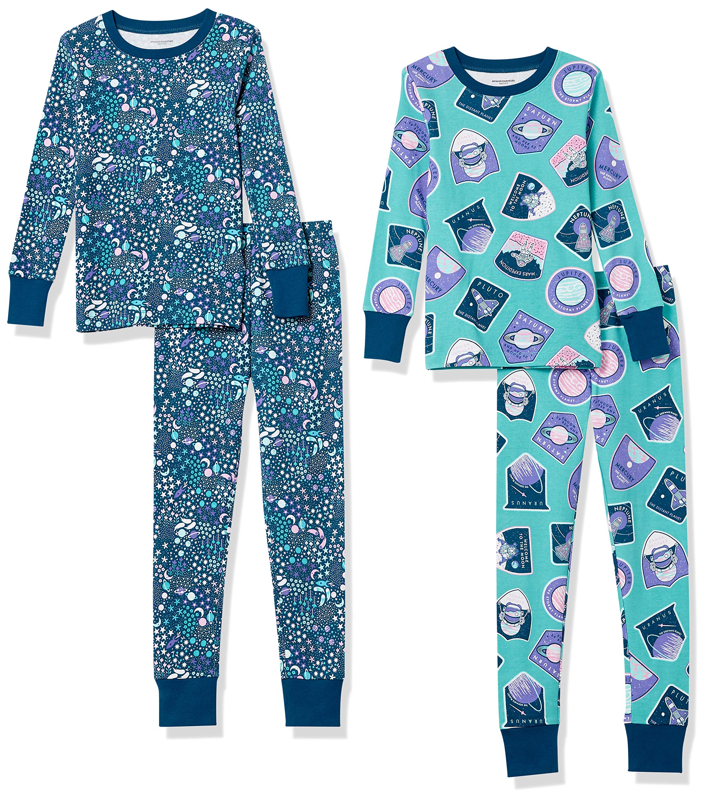 Amazon Essentials Babies, Toddlers and Boys' Snug-Fit Cotton Pajama Set, Multipacks