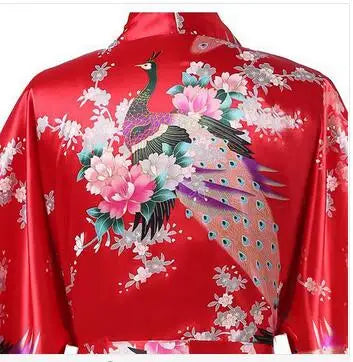 Silk Bathrobe Women Satin Kimono Robes For Women Floral Robes Bridesmaids Long Kimono Robe Bride Silk Robe Dressing Gown