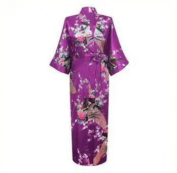 Silk Bathrobe Women Satin Kimono Robes For Women Floral Robes Bridesmaids Long Kimono Robe Bride Silk Robe Dressing Gown