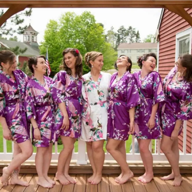 Silk Kimono Robe Bathrobe Women Satin Robe Robe Longue Femme For Women Night Sexy Robes Night Grow For Bridesmaid Summer