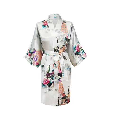 Silk Kimono Robe Bathrobe Women Satin Robe Robe Longue Femme For Women Night Sexy Robes Night Grow For Bridesmaid Summer