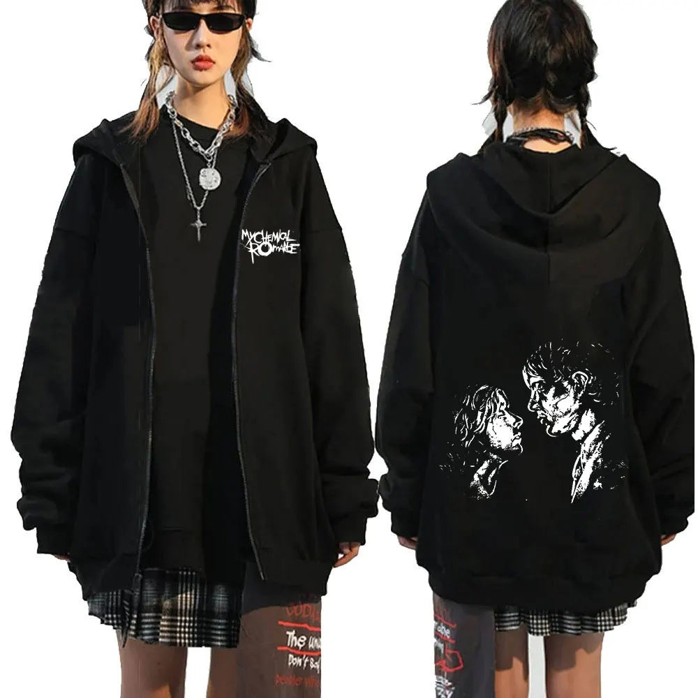 Rock Band My Chemical Romance Mcr Dead Zipper Hoodie Black Parade Punk Emo Zip Up Sweatshirt Men Fashion Vintage Hip Hop Hoodies