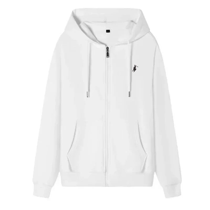 The new autumn and winter casual men's sportswear, fashionable outdoor jogging fitness zipper hoodie and warm sweatshirt