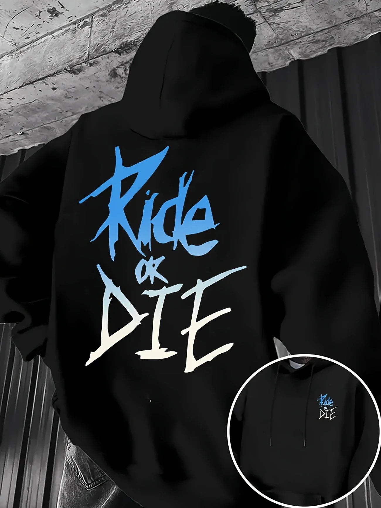 Ride or Die Graffiti Print Street Men Women Hoodie Casual Fashion Trend Loose Sport Autumn Winter Fleece Sweatshirt Clothing Top