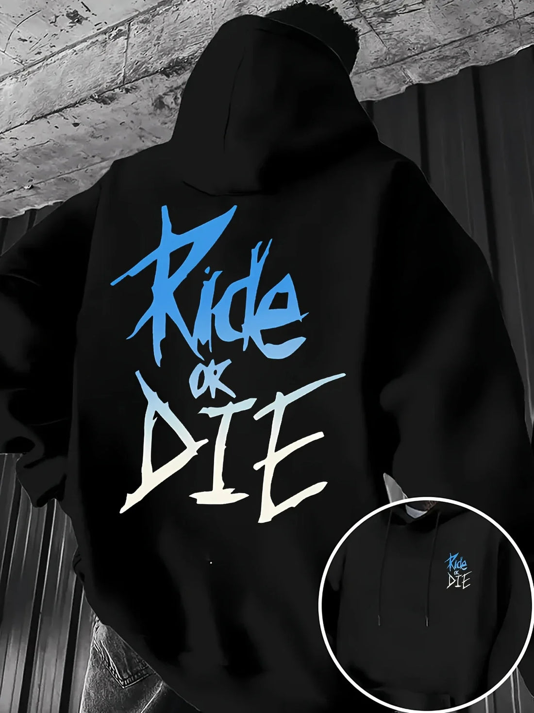Ride or Die Graffiti Print Street Men Women Hoodie Casual Fashion Trend Loose Sport Autumn Winter Fleece Sweatshirt Clothing Top