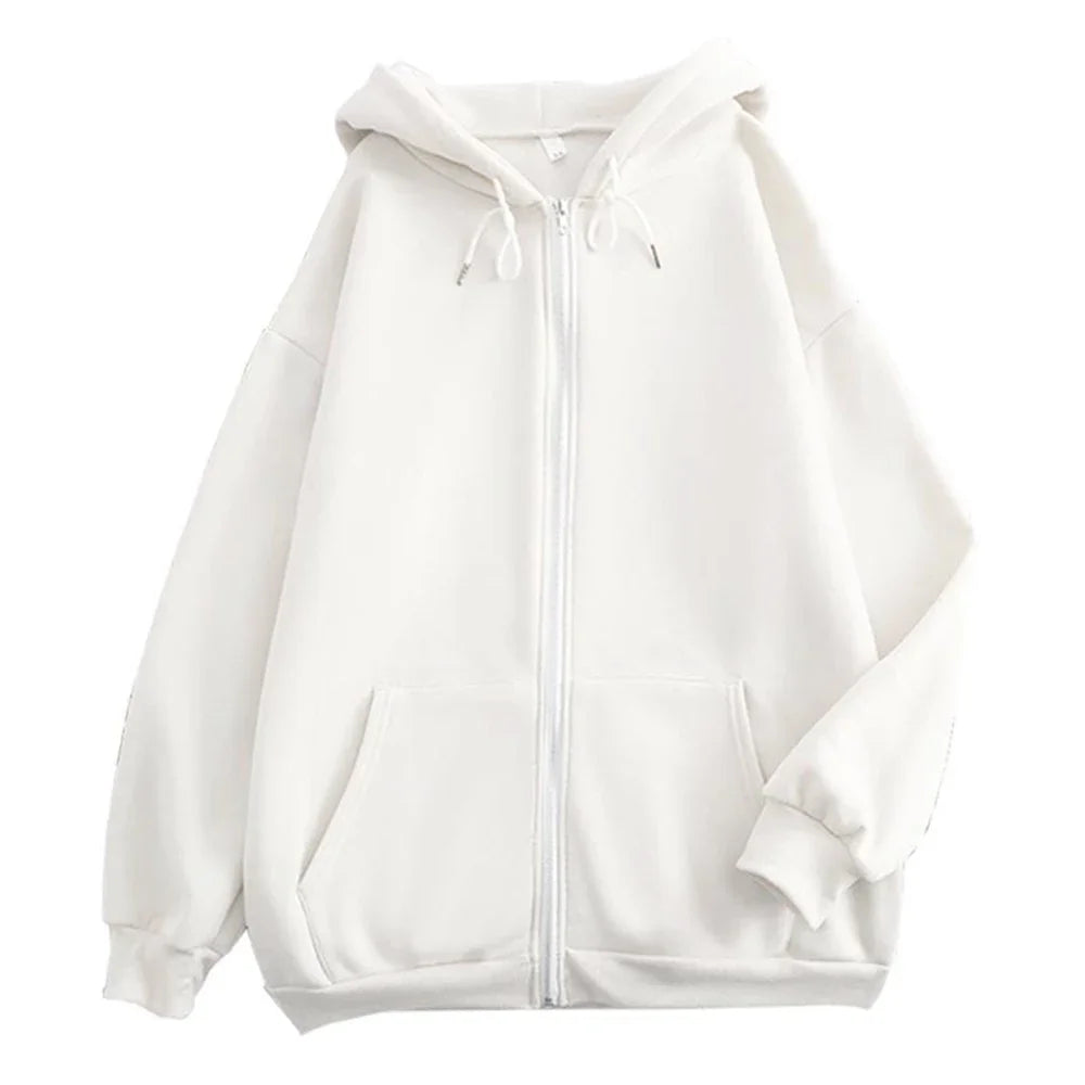 Women's Long Sleeve Zip Closure Breathable Lightweight Sweatshirts Perfect Autumn Hoodie Jackets in Casual Street Style