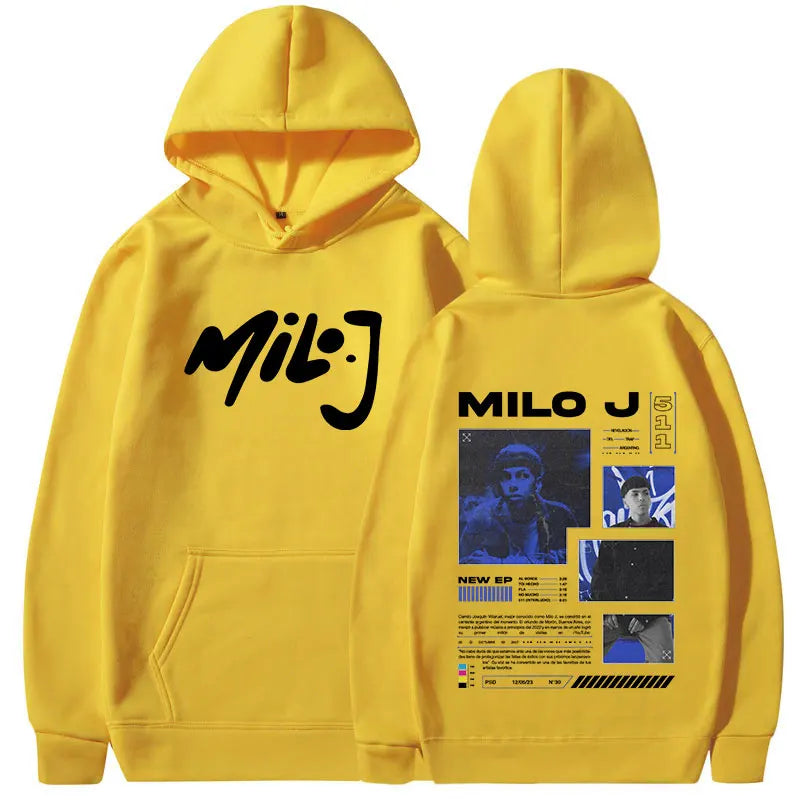 Rapper Milo J 511 Album Merch Hoodies Men Women Clothing Vintage Hip Hop Hooded Sweatshirt Casual Oversized Pullovers Streetwear
