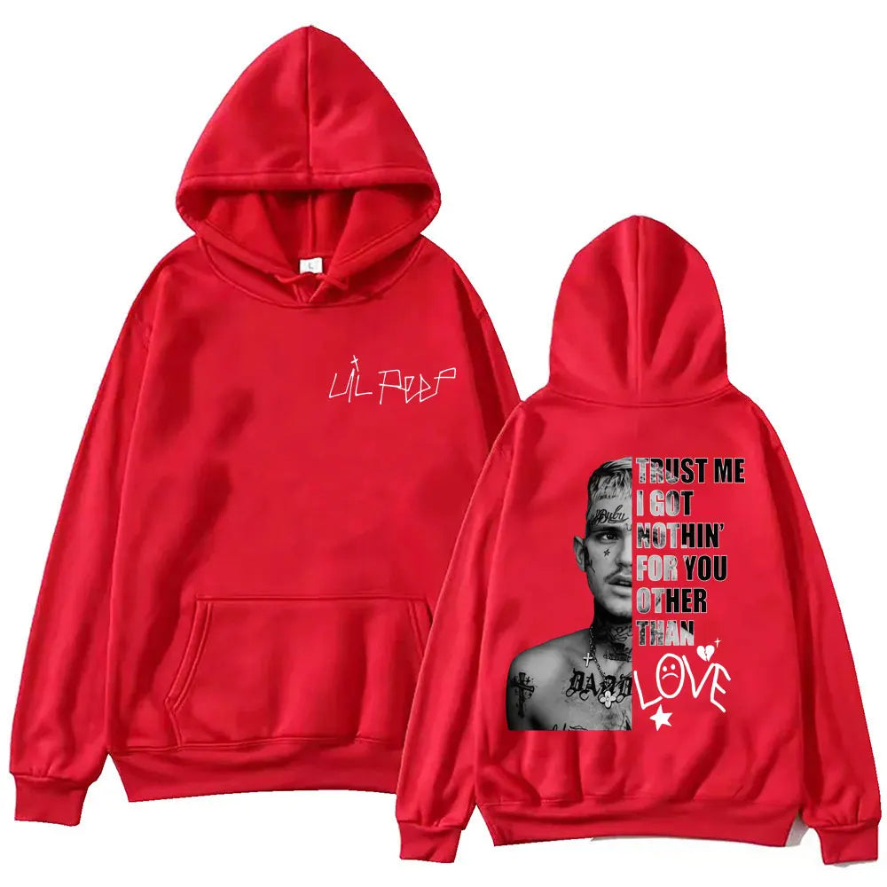 Rapper Lil Peep Merch Hoodies Men Women Clothing Hip Hop Vintage Pullovers Fashion Casual Oversized Hooded Sweatshirt Streetwear