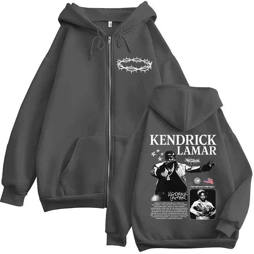 Rapper Kendrick Lamar They Not Like Us Zipper Hoodies Men Women Clothing Fashion Hip Hop Zip Up Hooded Sweatshirts Hoodie Jacket