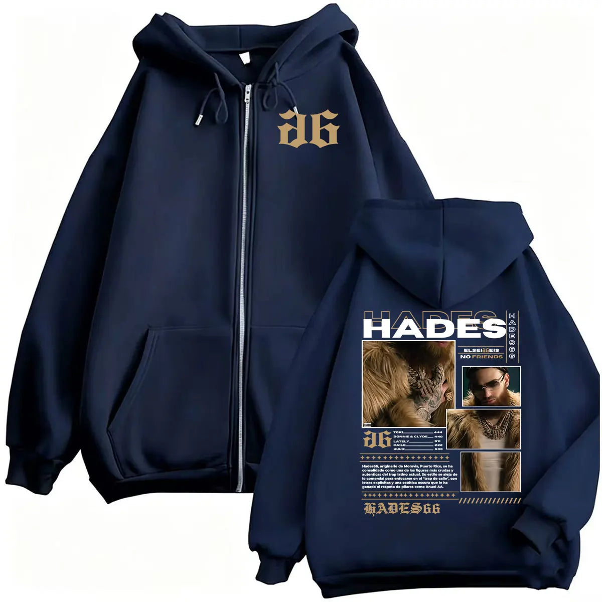 Hades66 Make Money Not Friends Zipper Hoodies Men's Hip Hop Pop Music Sweatshirts Jacket Coats High Quality Cozy Cardigan Hoodie