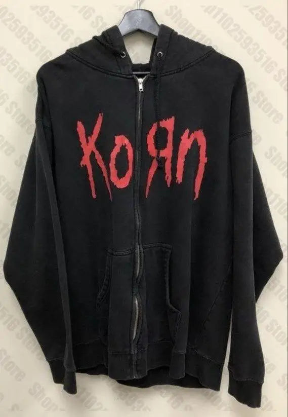 Zip Up Hoodies 2000s Retro streetwear Grunge Mall Goth Jacket Coat Y2K Aesthetic Vintage Slim Sweatshirts Letter Graphic Pattern