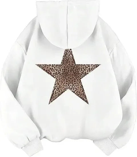 2025 Star Graphic Hoodies Y2k Leopard Print Hooded Sweatshirt Cheetah Hoodie Fashion Casual HipHop Harajuku Unisex Pullover