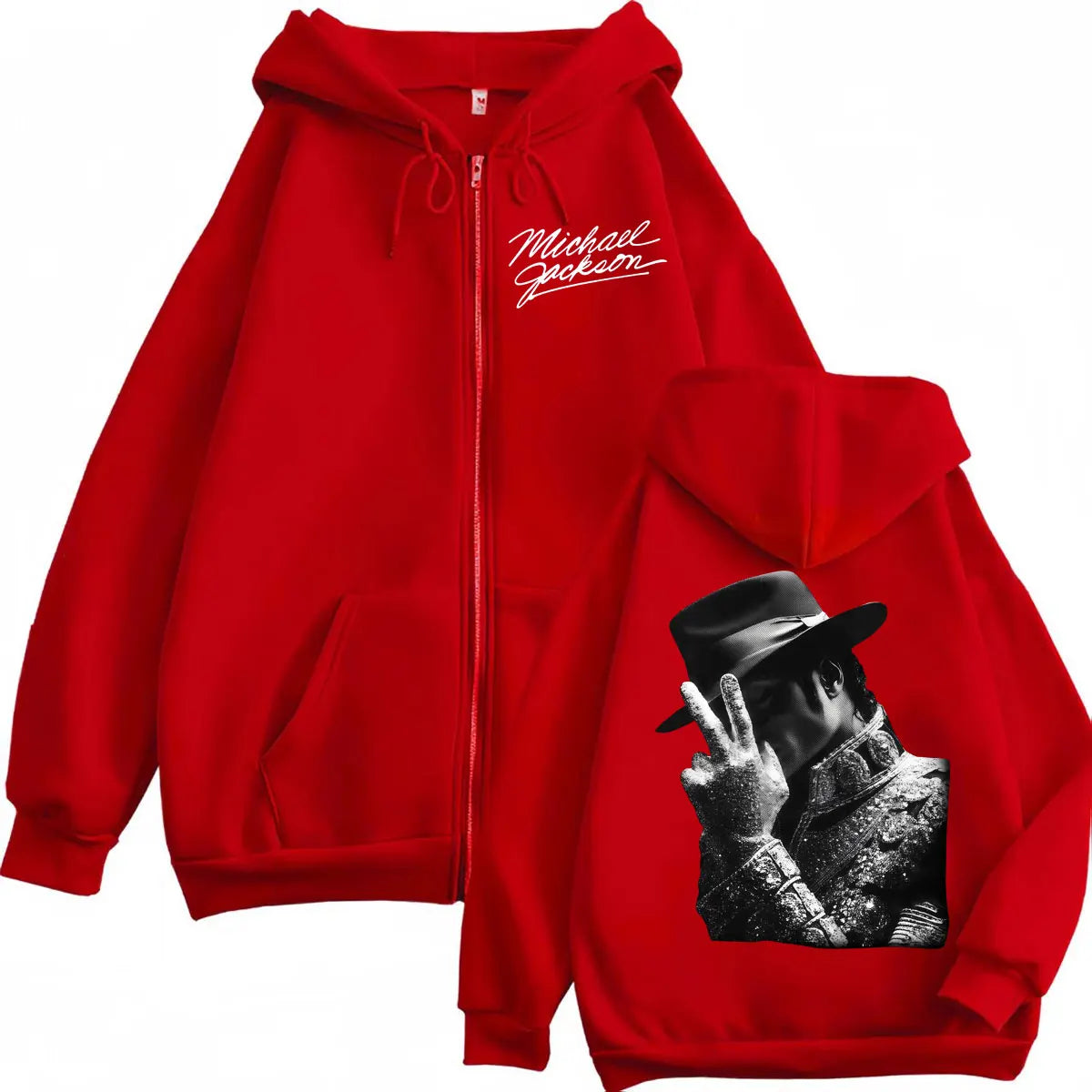 90's Classics Michael Jackson Merch Zipper Hoodie Men Women Fashion Rock Zip Up Pullovers High Quality Fleece Hooded Sweatshirts