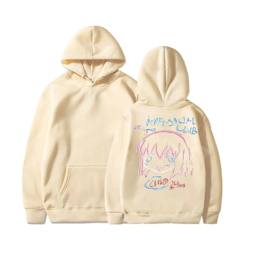 Bocchi The Rock Printing Zipper Hoodie Men Women Casual Personality Hooded Jacket Zip Up Hoodies Sweatshirts