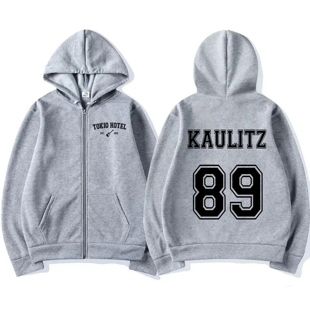 Rock Band Tokio Hotel Kaulitz Zipper Hoodies Men's Clothing Autumn Winter Zip Up Hooded Sweatshirts Casual Vintage Hoodie Jacket