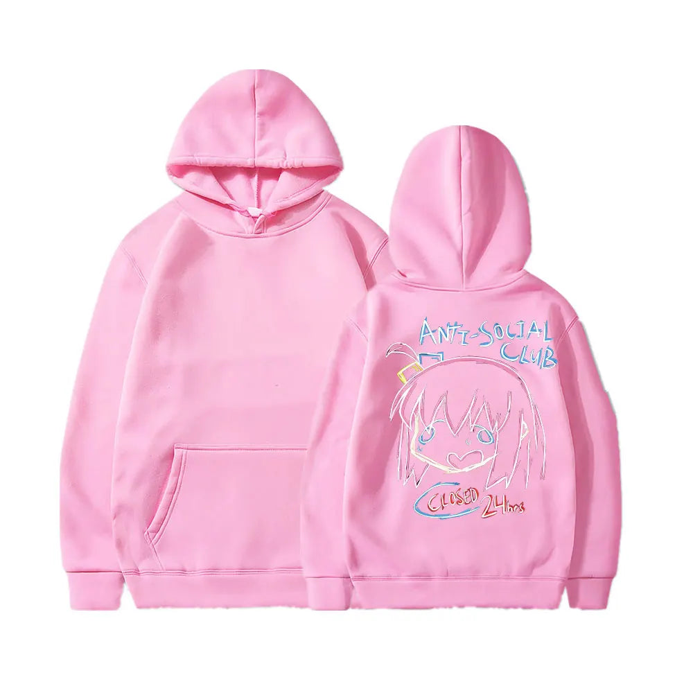 Bocchi The Rock Printing Zipper Hoodie Men Women Casual Personality Hooded Jacket Zip Up Hoodies Sweatshirts