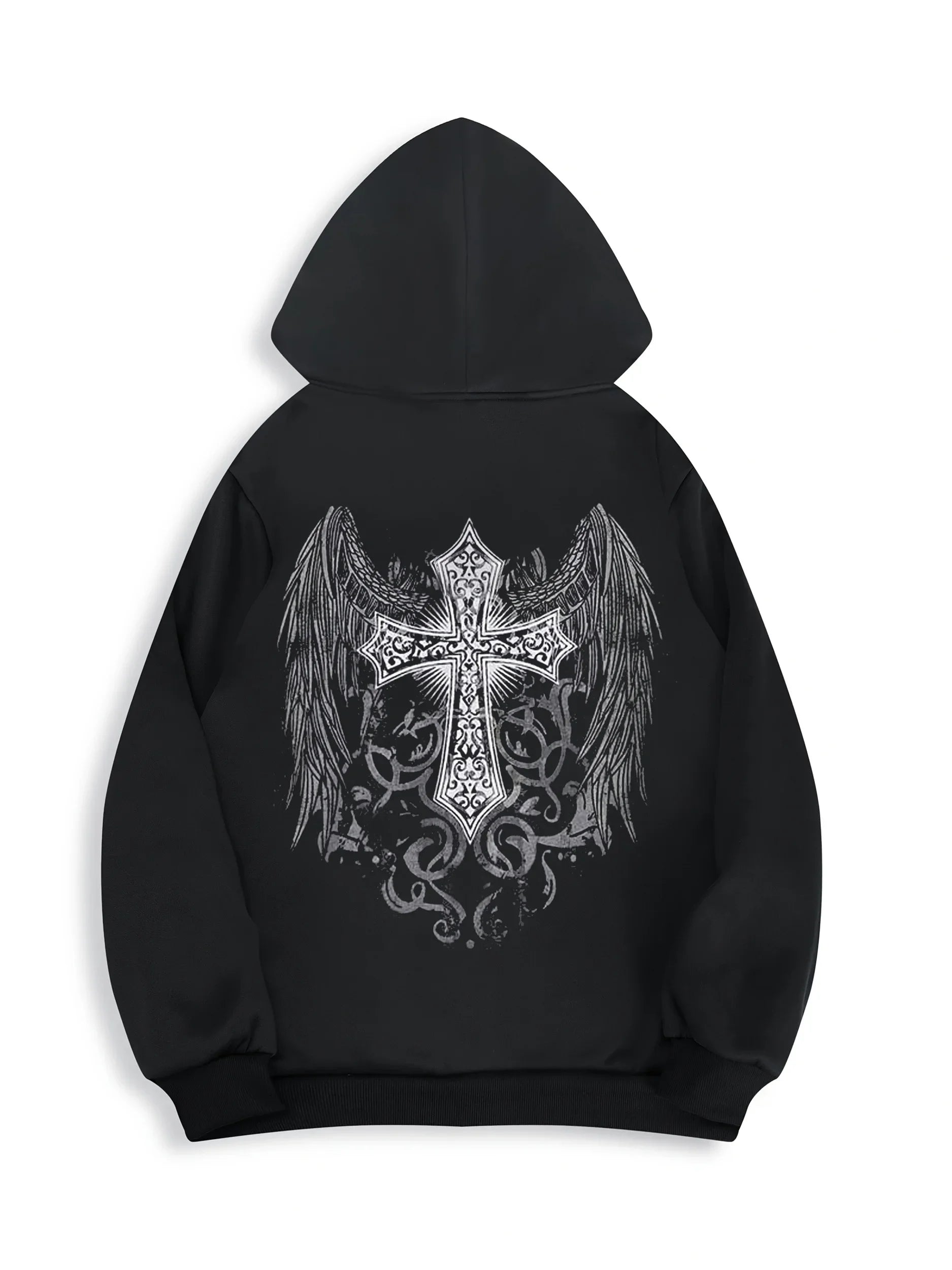 Unisex creative graphic print hooded zip-up sweatshirt stylish and versatile loose fit trendy sweatshirt