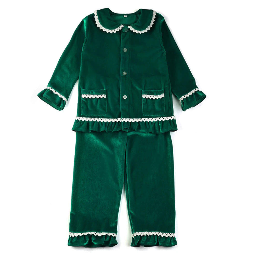 Mudbala Baby Boys Red Velvet Christmas Pyjamas Family Classic Luxury Toddler Girls Sibling Matching Kids Pajamas Set