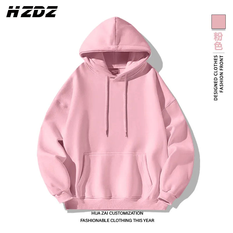 Solid-color Men Women Pullover Hoodie Outdoor Street Casual Fashion Sport Loose Versatile Comfort Autumn Winter Sweatshirt Top