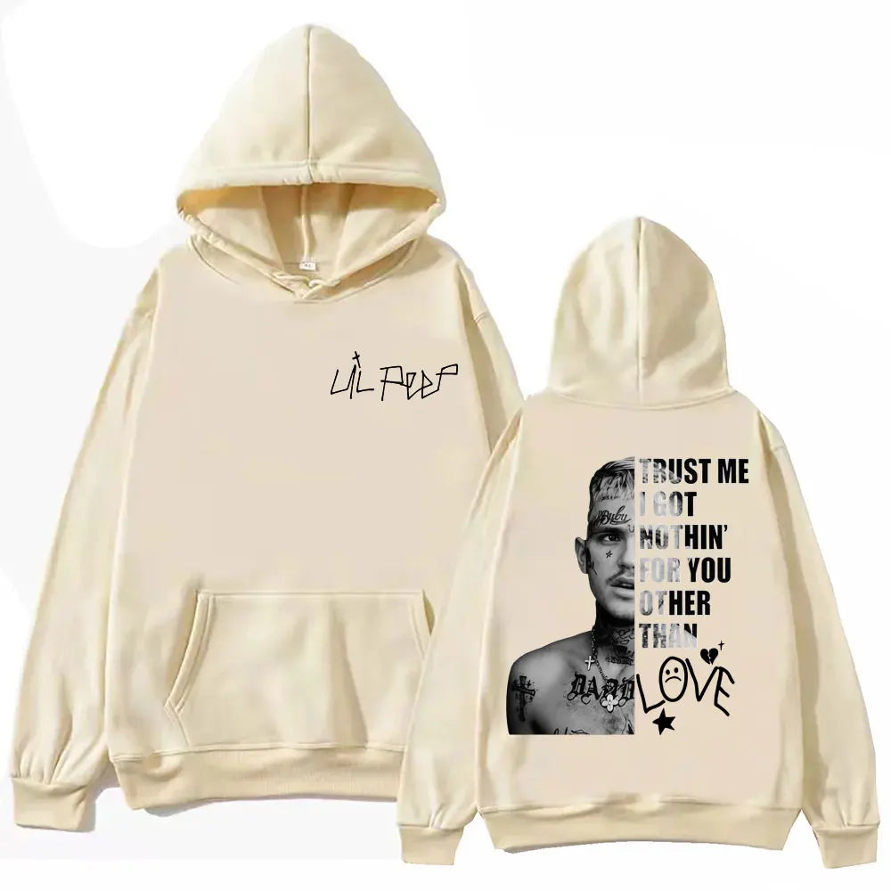 Rapper Lil Peep Merch Hoodies Men Women Clothing Hip Hop Vintage Pullovers Fashion Casual Oversized Hooded Sweatshirt Streetwear
