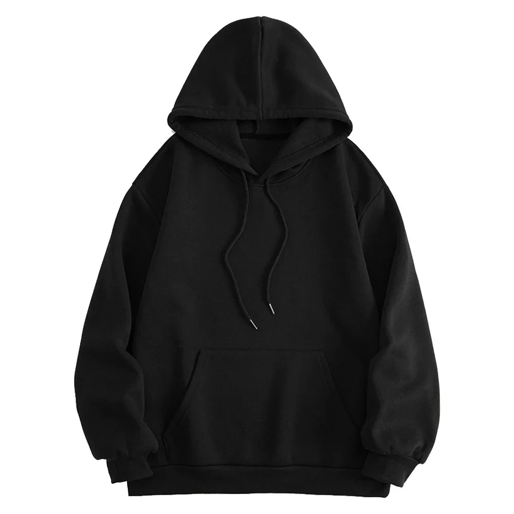 Fashion Men's Women's Hoodies Spring Autumn Winter Casual Loose Pocket Sweatshirts Men Tops Solid Color Hoodie Sweatshirt Male
