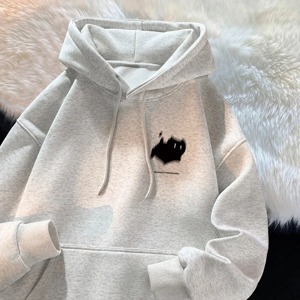 2026 Hoodie Women's Trendy Brand Versatile Hong Kong Style High Street American Printed Top Autumn and Winter Coat