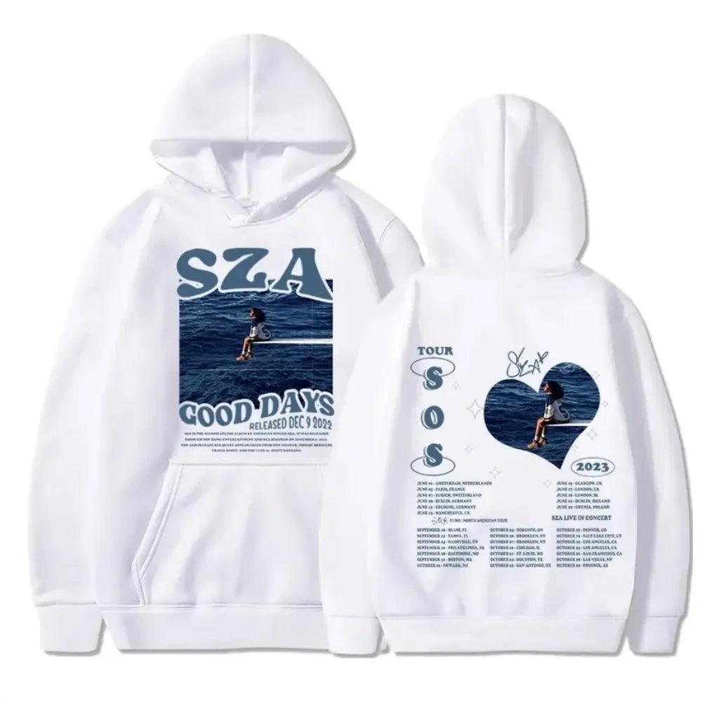 Unisex SZA SOS Good Days printed hooded Street Wear hooded shirt pullover Harajuku Sportswear Fashion couples casual sports