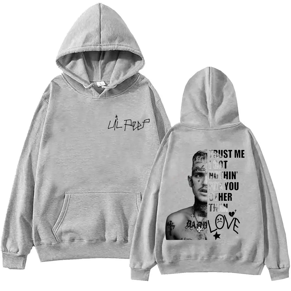 Rapper Lil Peep Merch Hoodies Men Women Clothing Hip Hop Vintage Pullovers Fashion Casual Oversized Hooded Sweatshirt Streetwear