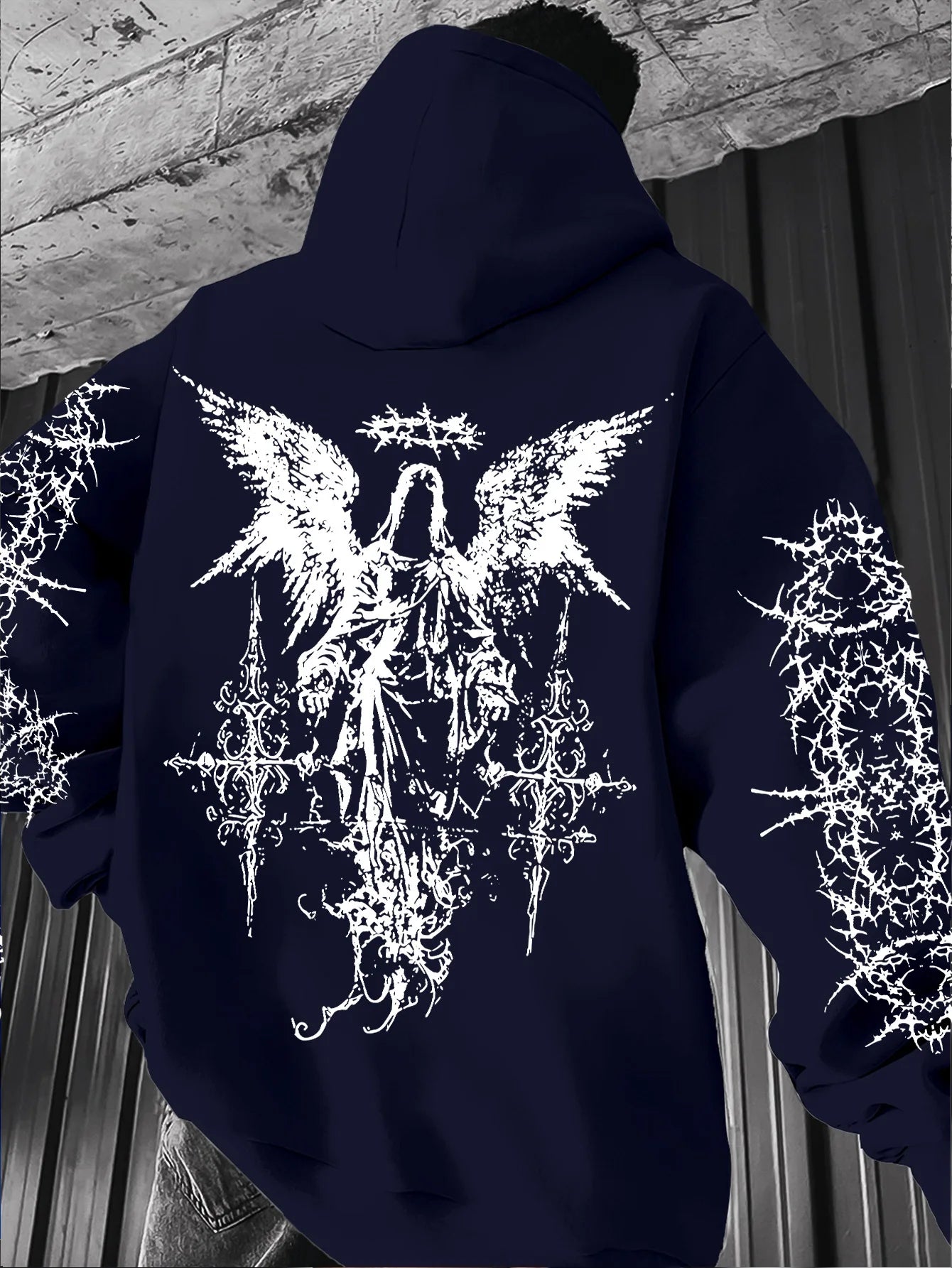 Gothic Style Angel Print Hoodies Men Women Outdoor Street Casual Sport Trend Hip-hop Couple Long-sleeve Autumn Winter Sweatshirt