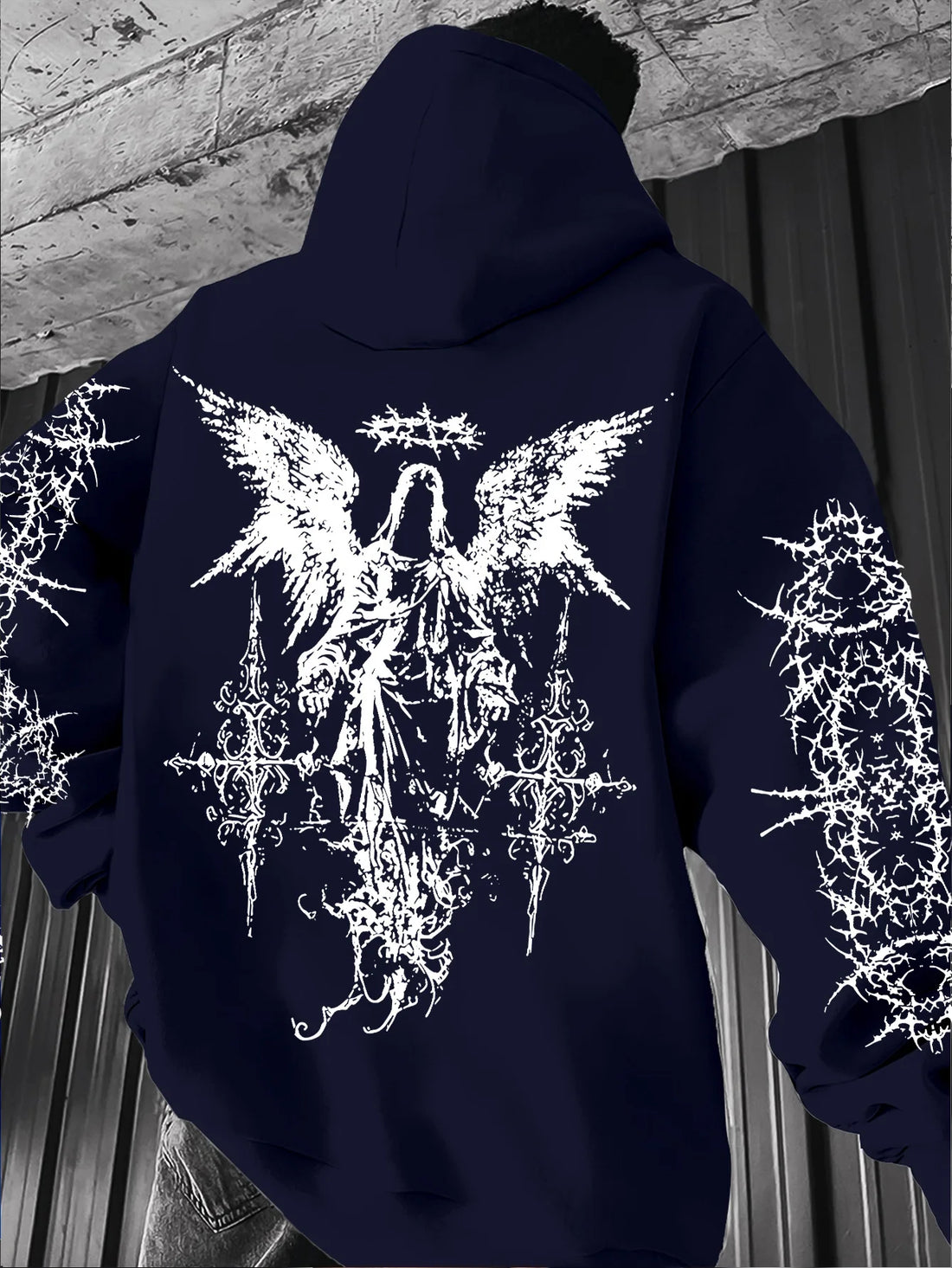 Gothic Style Angel Print Hoodies Men Women Outdoor Street Casual Sport Trend Hip-hop Couple Long-sleeve Autumn Winter Sweatshirt