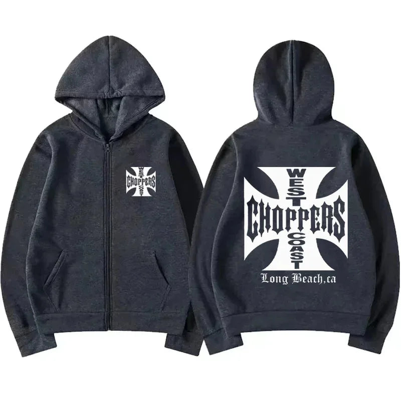 Paul Walker shirt West Coast Choppers retro printed hoodie men's fashion top hip-hop jacket zipper jacket hot selling streetwear