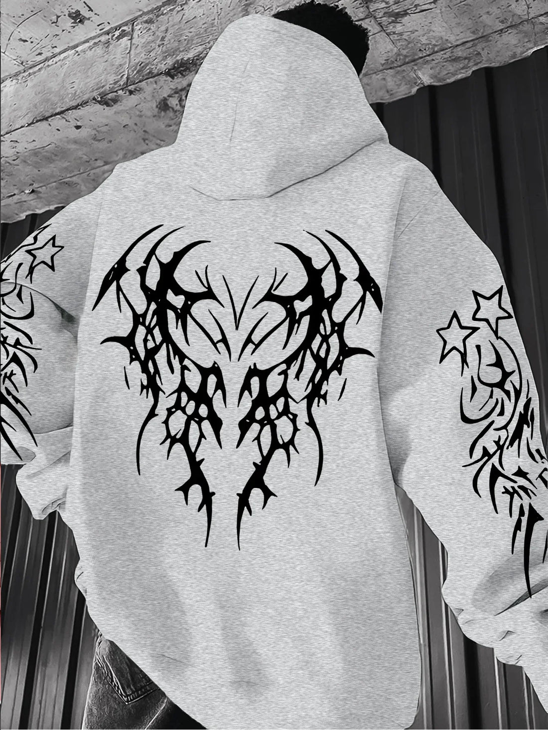 Autumn and Winter New Men's Fashionable and Trendy Casual Hoodie Zipper Jacket Y2K Printed Pattern Casual Retro Street Style Top