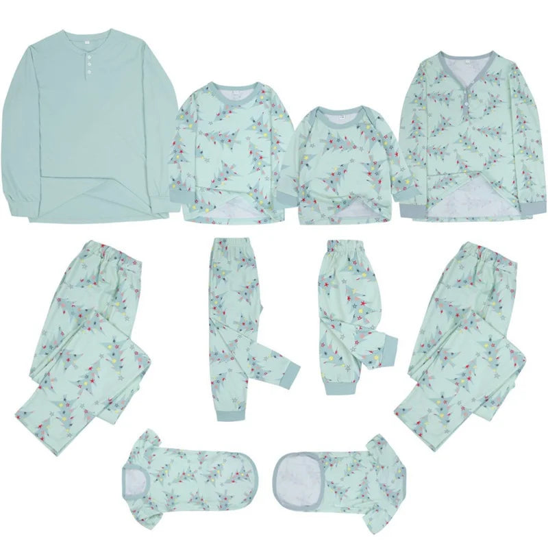 Xmas Family Look Pyjamas Sets Spring Print Pajamas Suits Autumn Mom Daughter Dad Son Matching Outfits Christmas Casual Sleepwear