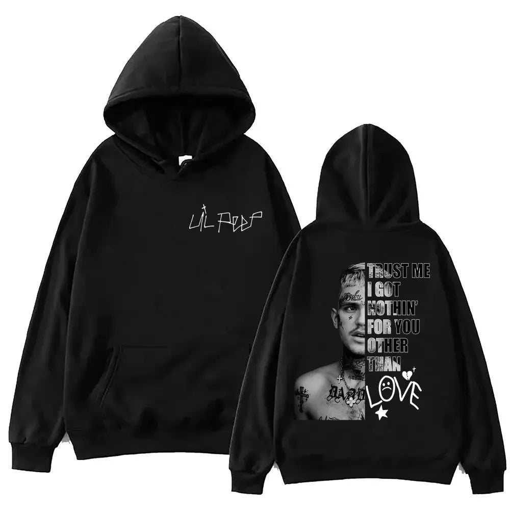 Rapper Lil Peep Merch Hoodies Men Women Clothing Hip Hop Vintage Pullovers Fashion Casual Oversized Hooded Sweatshirt Streetwear