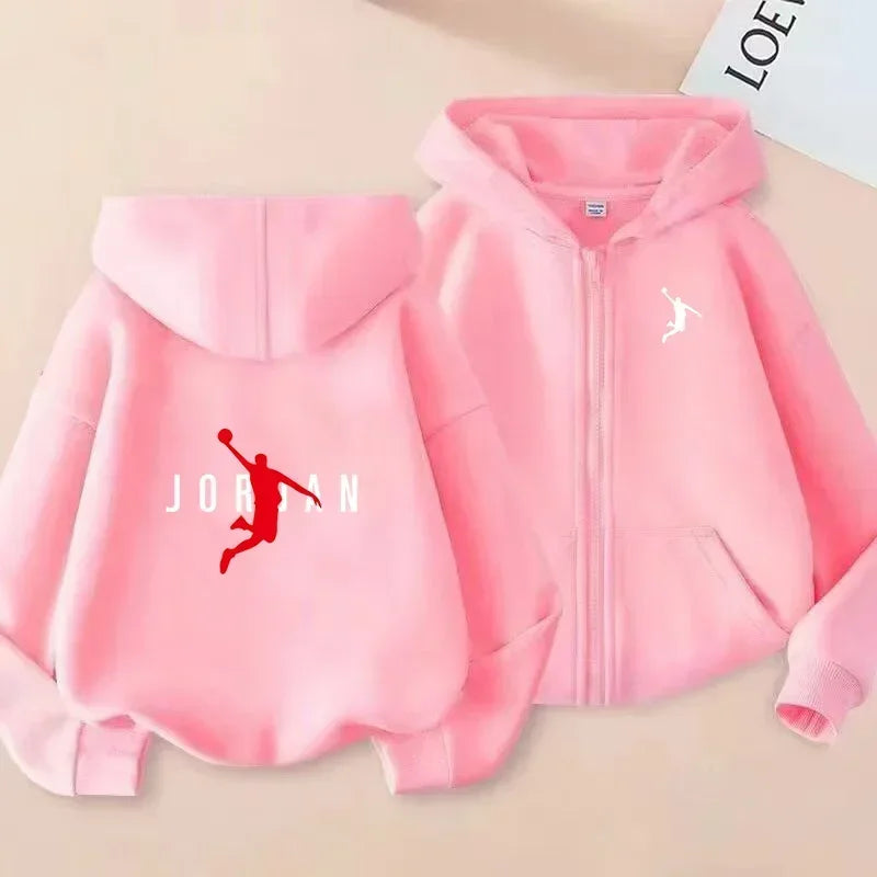 Children's Zipper Clothing Style Basketball Sweatshirt Fashion Idol star Coat Boys Girls 3-13 Yrs Hoodies Sports Casual Cardigan