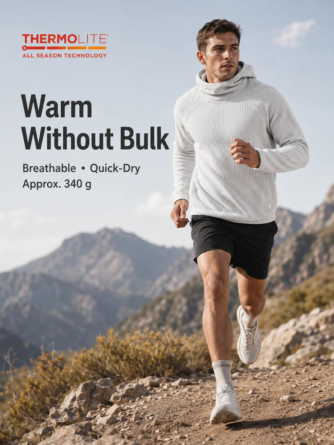 Thermolite® All Season Thermal Hoodie Unisex Lightweight Quick Dry Pullover Sweatshirt Breathable Winter Mid Layer Activewear