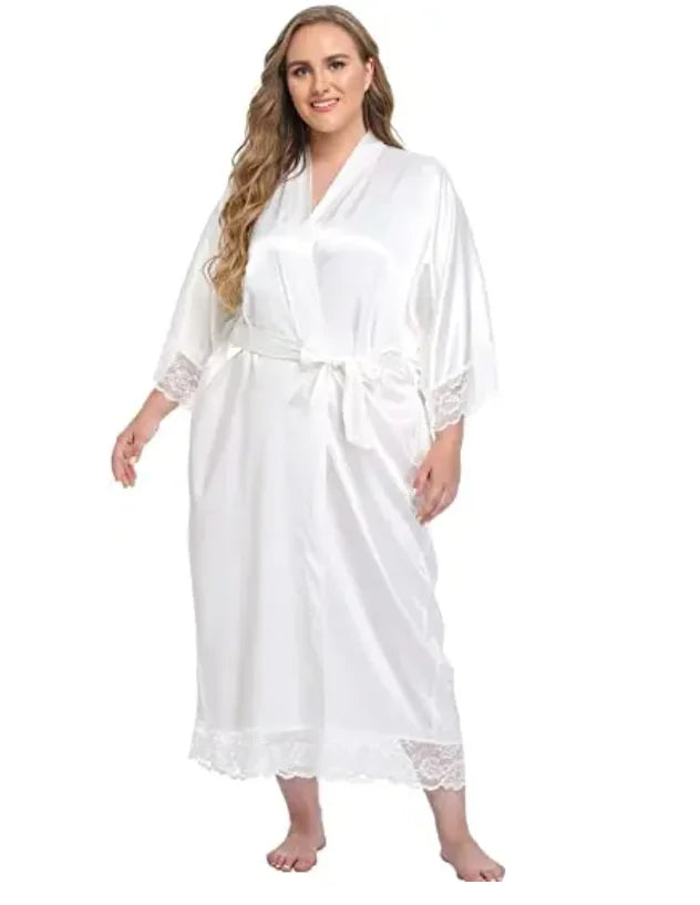 Women's Satin Kimono Bride Sleepwear Bridesmaid Robes Pajamas Bathrobe Nightgown Spa Bridal Robe Dressing Gown