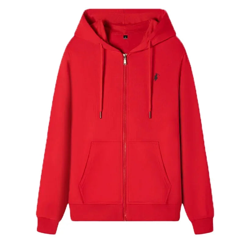 The new autumn and winter casual men's sportswear, fashionable outdoor jogging fitness zipper hoodie and warm sweatshirt