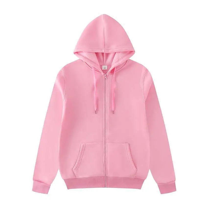 Women Men Oversized Zip Up Hoodie Sports Solid Loose Full Zipper Hooded Sweatshirt Casual Pocket Streetwear Soft Hooded Jacket