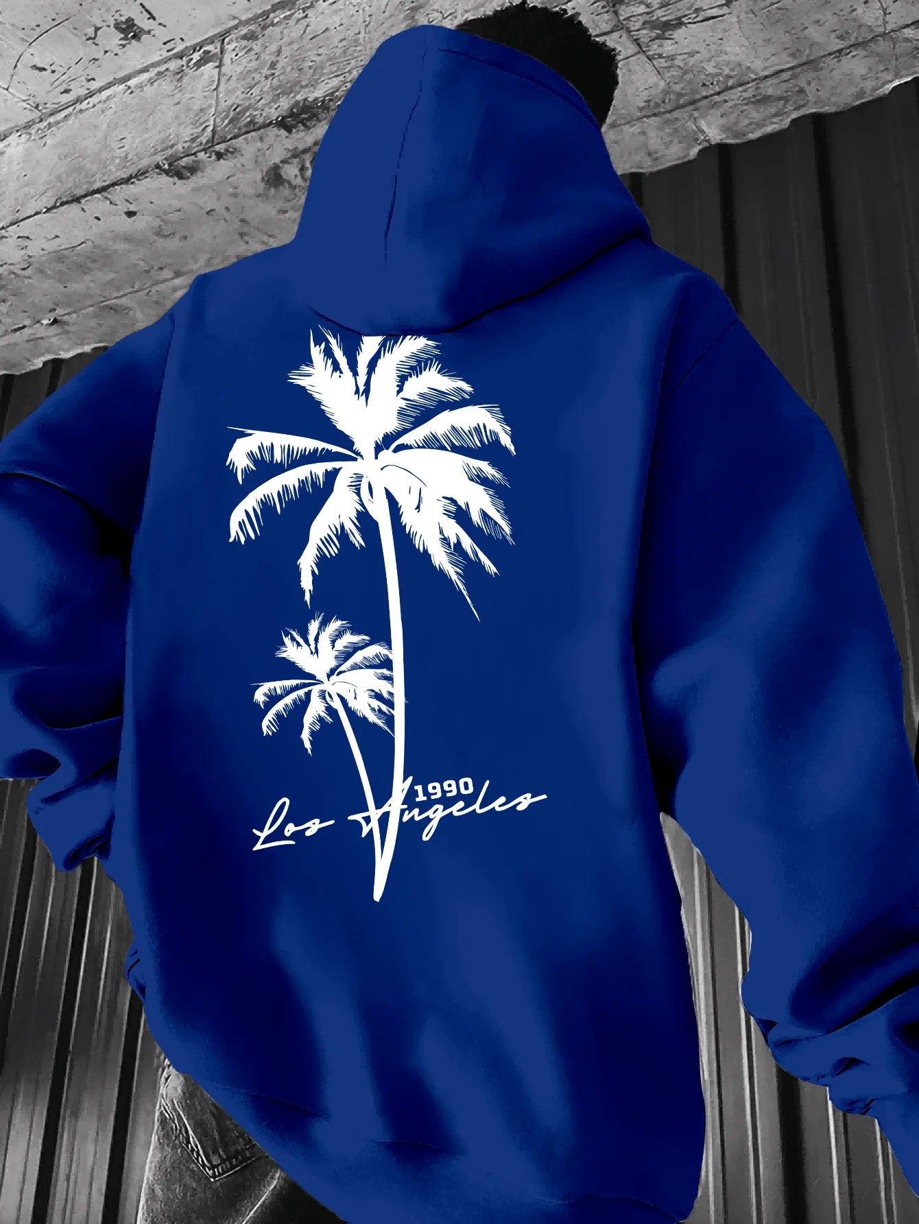 Coconut Tree Pattern Men's Fashion Printed Hooded Sweatshirt，Front and back printed hoodie, a fashionable and unique item