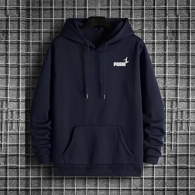 Autumn Winter Male Urban Causal Fashion Sporty Pullover 2025 New Arrival Men's Hoodies High Quality Pure Color Hooded Sweatshirt