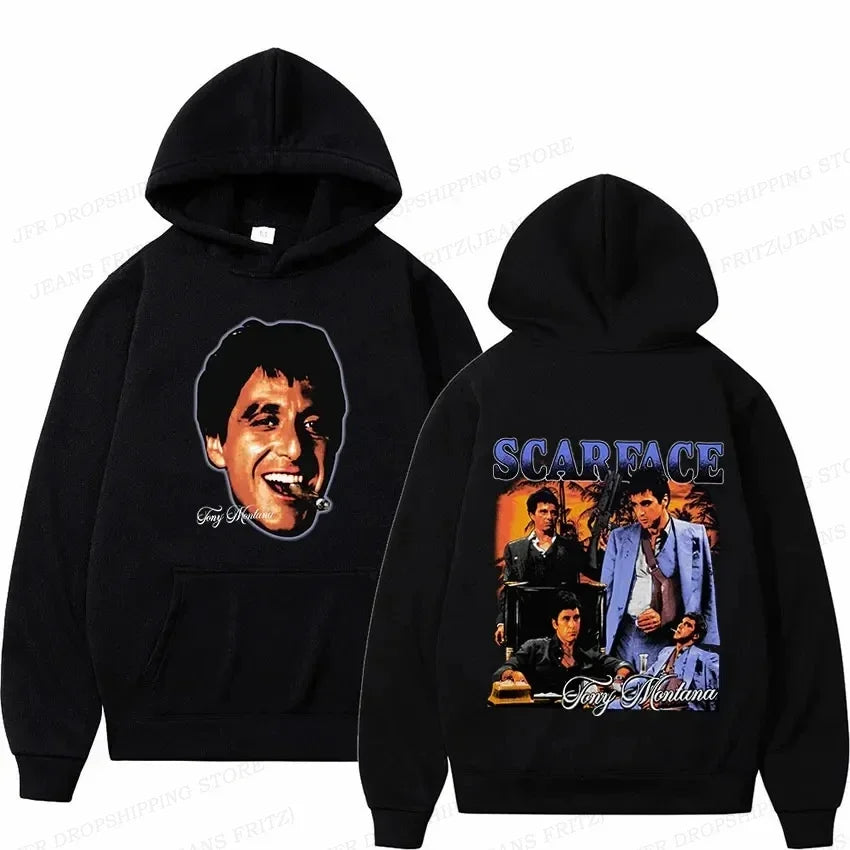 Movie Scarface Hoodies Men Women Fashion Hip Hop Hoodie Kids Coats Women Sweats Tony Montana Clothing Women's Tracksuits Girl