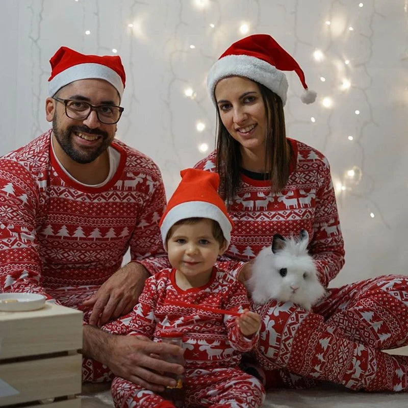 Mommy and Me Clothes New Christmas Pajamas Set for Family Soft Cute Sleepwear Adults Kids 2 Pieces Suit Xmas Look Outfits