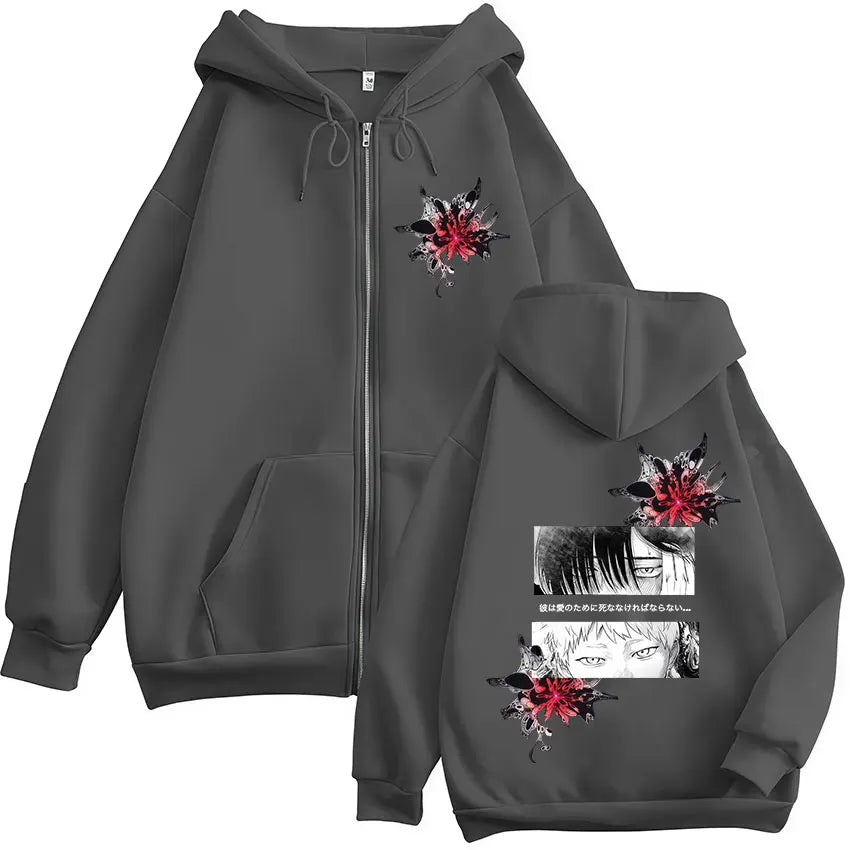 Anime The Summer Hikaru Died Hikaru Yoshiki Eyes Zipper Hoodies Men Women Fashion Zip Up Sweatshirts Long Sleeve Pullover Jacket