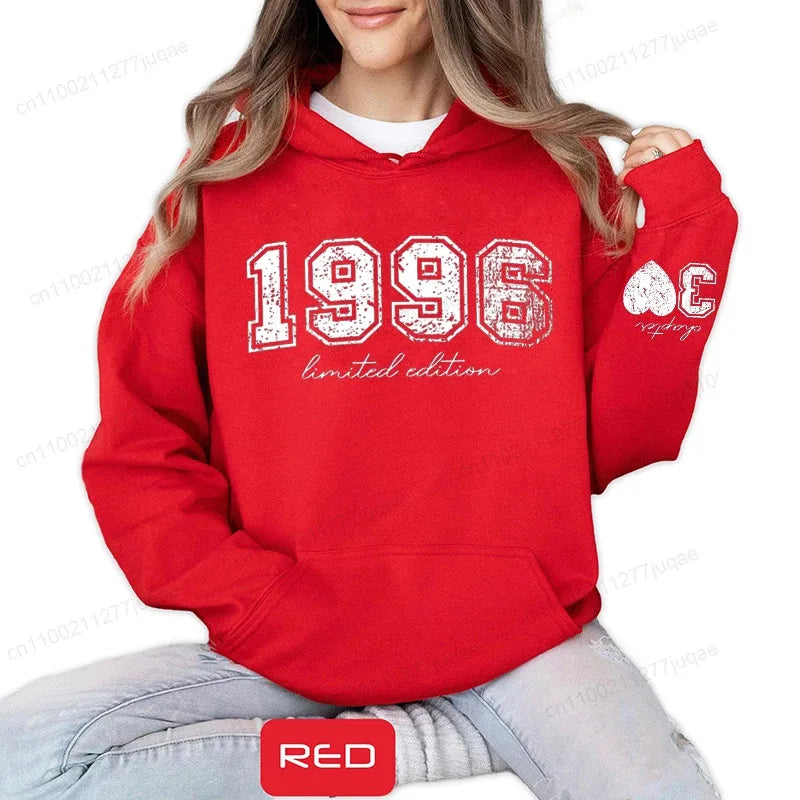 Fashion Womens Hoodies 30th Birthday Hoodies Sweatshirts Personalized Limited Edition 1996 Hooded Sweatshirts Vintage Clothes