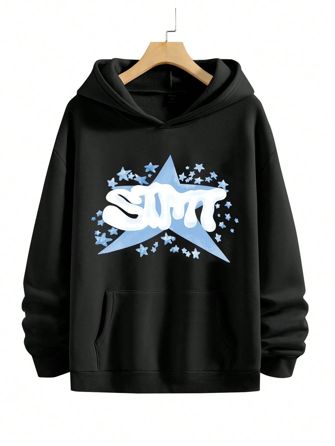 The new men's hooded sweatshirt for Spring and Autumn 2025 is casual fashionable and comfortable with 3D star pattern printing